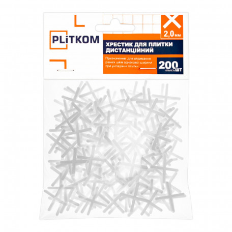 Хрестики для плитки PLiTKOM 2.0 мм, 200 шт (1111000)