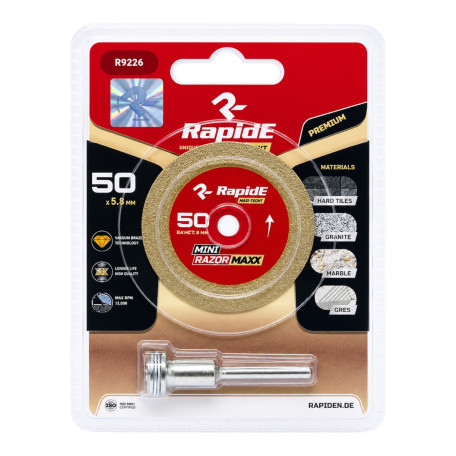 Алмазний диск, RapidE RED POINT MINI RAZORMAXX Vacuum Brazed, для гравера з тримачем, 40 мм (R9225)