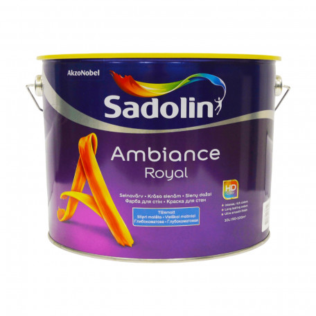 Акриловая краска Sadolin Ambiance Royal для стен и потолка, белая, BW, 10 л (5329428)