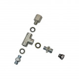 Тройник В 1/4"-1/4"-1/4", универсальный, сталь, антикоррозионное покрытие, до 500 бар (11091)