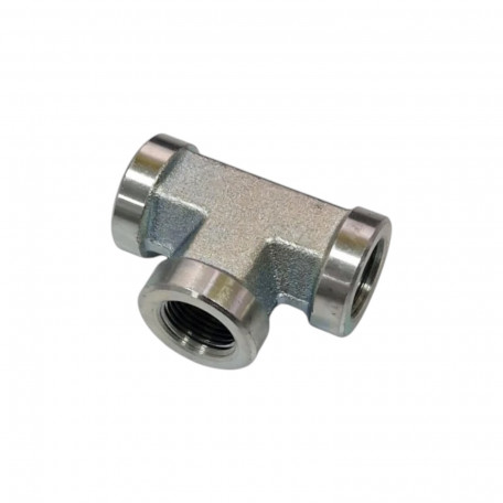 Трійник В 3/8"|3/8"|3/8", сталь, антикорозійне покриття, до 500 бар (11092)