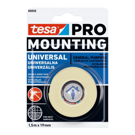 Двухсторонняя вспененная лента TESA PRO Universal 1,5м х 19мм 12/1 (t66958-00006-00)
