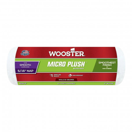 Малярний валик Wooster Micro Plush Microfiber (ТКАНИНИЙ) 23 см (9”) ворс 8 мм (5/16”) (R235)