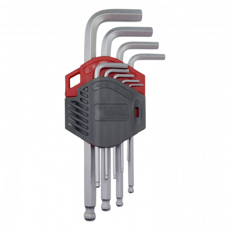 Набор ключей Wurth Г-образных HEX с шариком, SW1,5-10 mm, 9й шт., RED STRIPE (575241100)