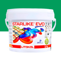 Эпоксидная затирка Litokol Starlike EVO 420 зелёная трава (светло-зелёная) 2,5 кг (STEVOVPR02.5)