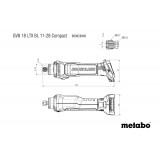 Аккумуляторная прямошлифовальная машина Metabo GVB 18 LTX BL 11-28 Compact (600828850)