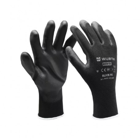 Перчатки защитные с полиуретановым покрытием Black PU, пара, размер 7 (0899402407)