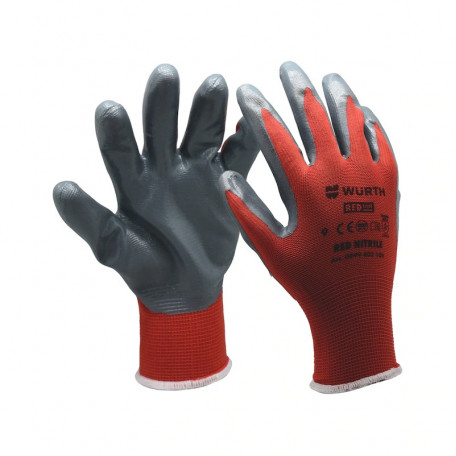 Рукавиці захисні з нітриловим покриттям RED NITRILE, пара, розмір 10 (0899403110)