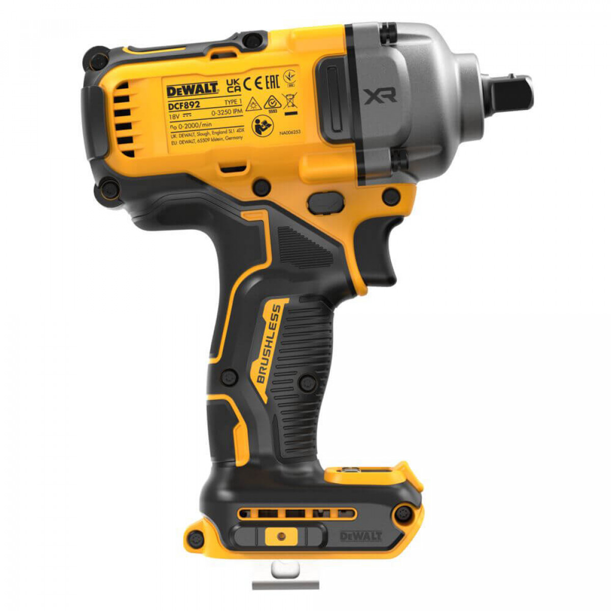 Гайкокрут ударный аккумуляторный бесщеточный DeWALT 1084 Нм (DCF892NT) Гайкокрут ударный аккумуляторный бесщеточный DeWALT 1084 Нм (DCF892NT)