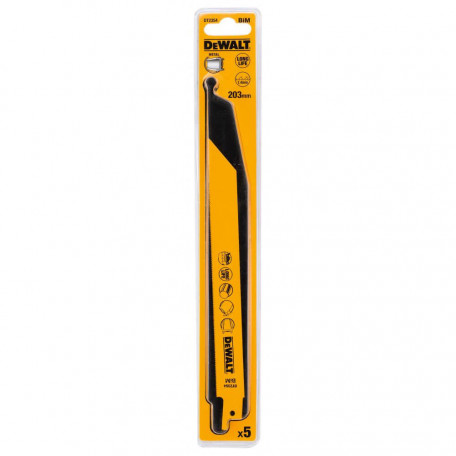 Полотно пильне біметалічне для металу DeWALT 203 мм, 18 TPI, 5 шт (DT2354)