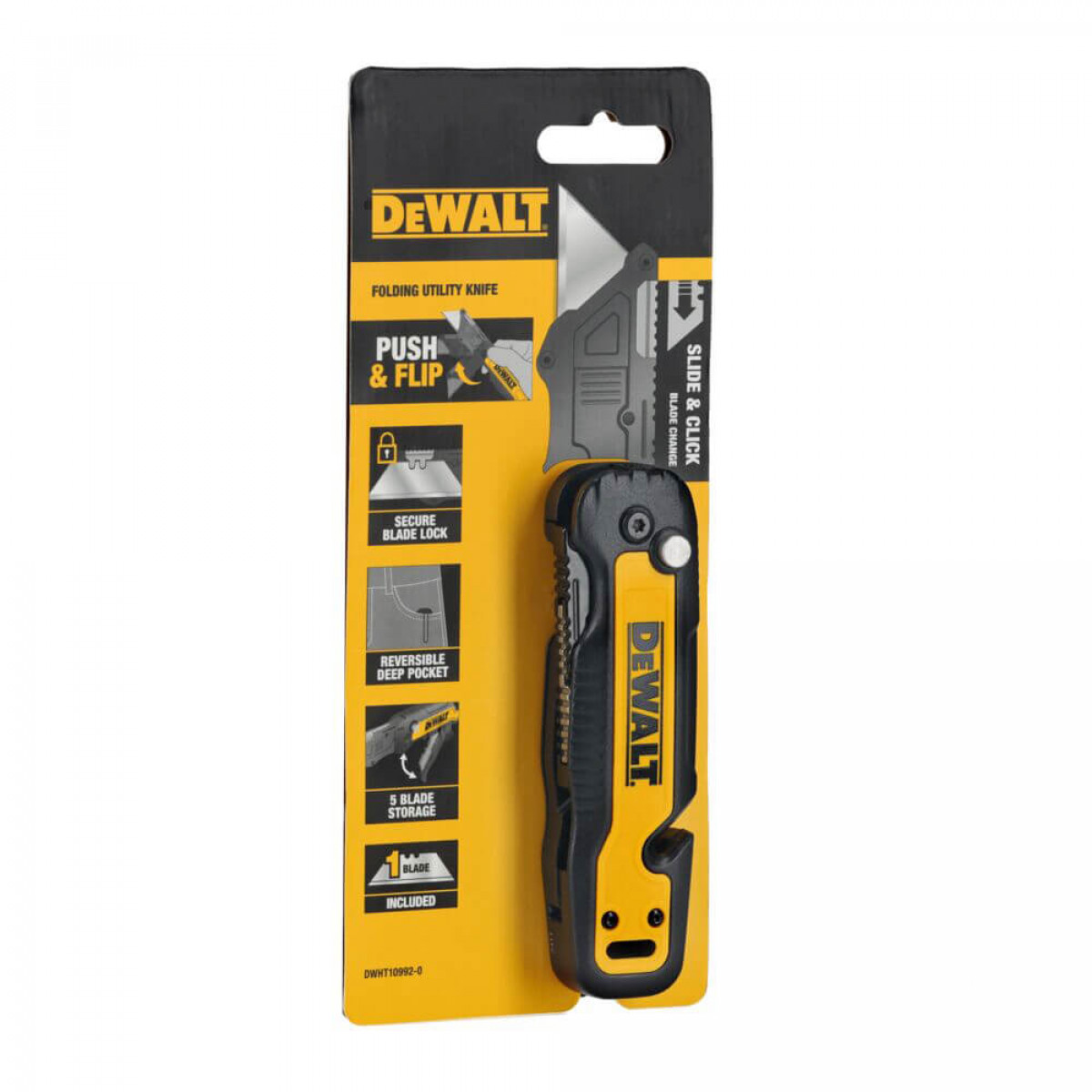 Нож складной с фиксированным лезвием для отделочных работ DeWALT (DWHT10992-0) Нож складной с фиксированным лезвием для отделочных работ DeWALT (DWHT10992-0)