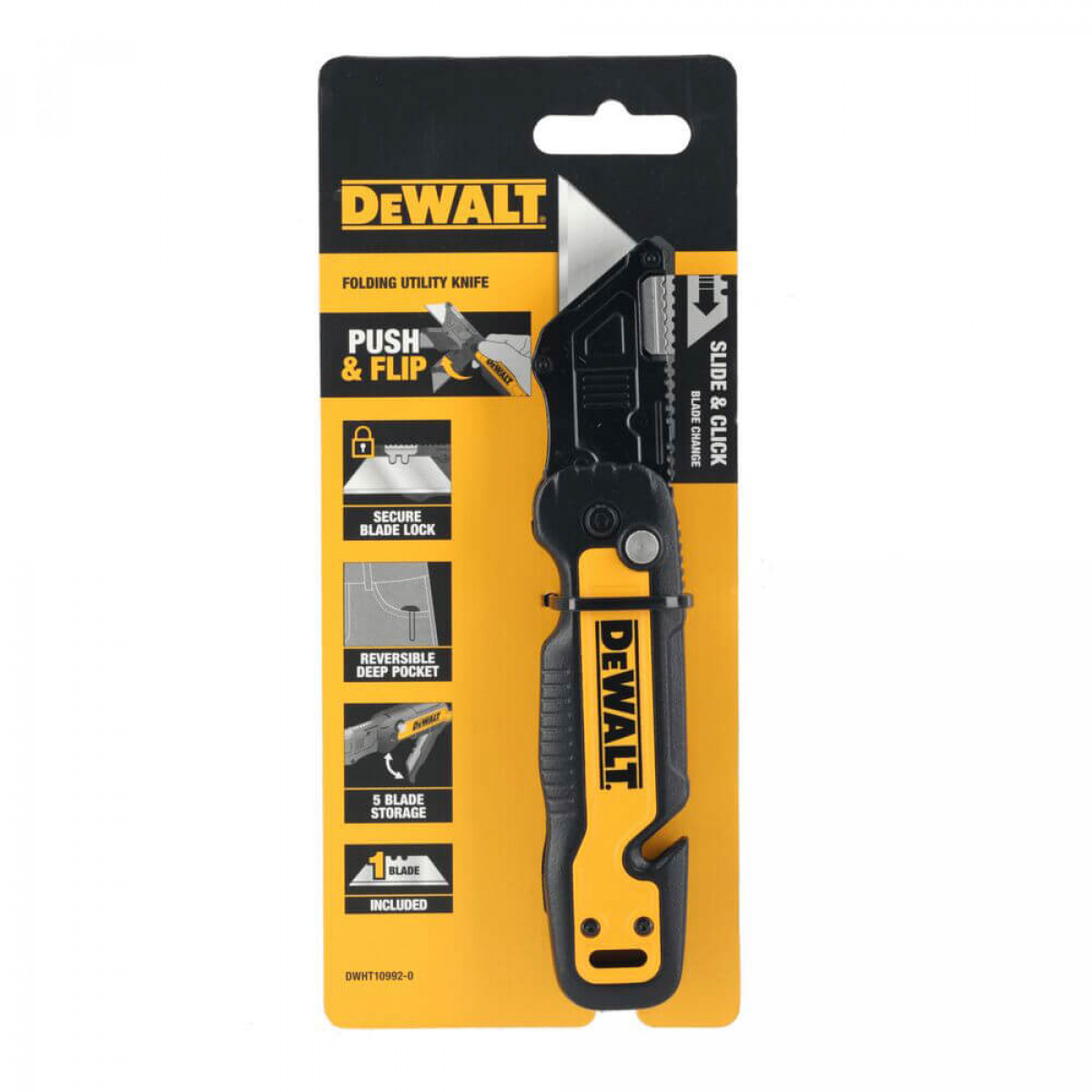 Нож складной с фиксированным лезвием для отделочных работ DeWALT (DWHT10992-0) Нож складной с фиксированным лезвием для отделочных работ DeWALT (DWHT10992-0)
