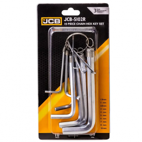 Набір Г-подібних ключів шестигранних, 10 пр. JCB Tools JCB-5102R