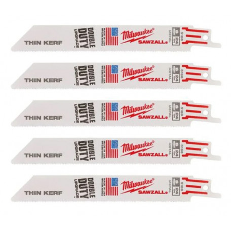 Полотно для сабельных пил MILWAUKEE THIN KERF, 150х1,0мм, (5шт), (металл) (48475186)