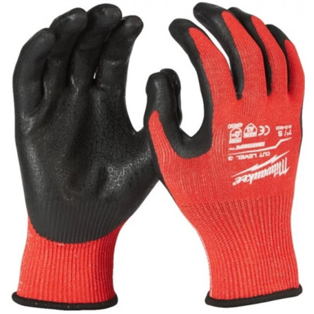 Перчатки рабочие MILWAUKEE, с сопротивлением порезам уровня 3/C, 11/XXL
