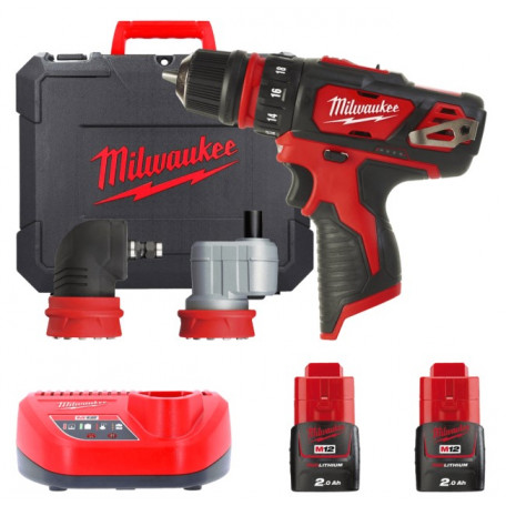 Дрель-шуруповёрт аккумуляторная MILWAUKEE M12 BDDXKIT-202C (32 Нм) (2насадки+ЗУ+2акк.Х2Ач+кейс)