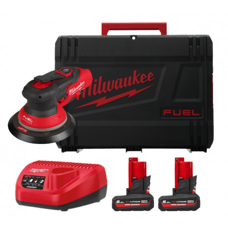 Шлифмашина эксцентриковая аккумуляторная бесщеточная MILWAUKEE M12 FROS2.5-502X Ø150мм (ЗУ+2ак.Х5Ач)