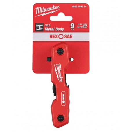 Набір ключів складаних шестигранних дюймових MILWAUKEE HEX, 9 шт., (4932493614)