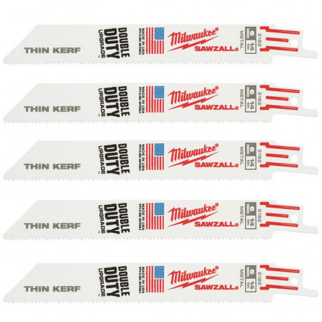 Полотно для сабельных пил MILWAUKEE THIN KERF, 150х1,8мм, (5шт), (металл) (48475182)