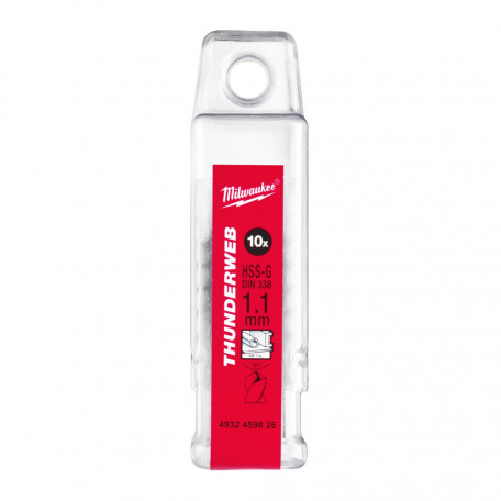 Сверло по металлу MILWAUKEE THUNDERWEB HSS-G, DIN338, Ø1,1х36х14мм. (10 шт.) (4932459826)