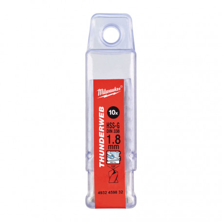 Свердло по металу MILWAUKEE THUNDERWEB HSS-G, DIN338, Ø1,8х46х22мм. (10 шт.) (4932459832)