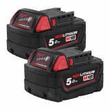 Набор аккумуляторов MILWAUKEE, M18 B52 (5Ач)(M18 В5 - 2шт)
