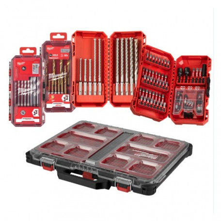 Набор бит MILWAUKEE ShW, буров SDS-PLUS MX4 и сверел в органайзере PACKOUT (98 шт.) (4932499760)