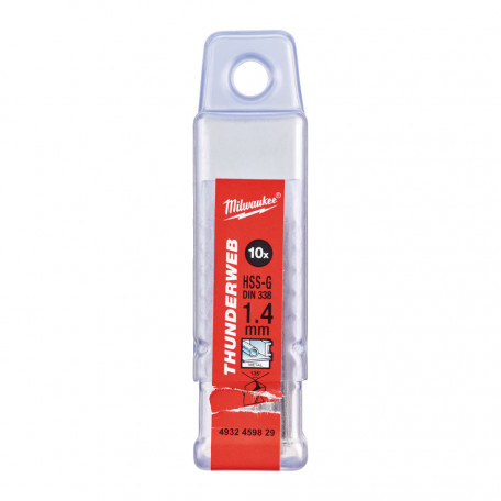 Сверло по металлу MILWAUKEE THUNDERWEB HSS-G, DIN338, Ø1,4х40х18мм. (10 шт.) (4932459829)