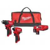 Набор из 2 инструментов аккумуляторных Milwaukee M12 BLPP2D-202B (4933500139)