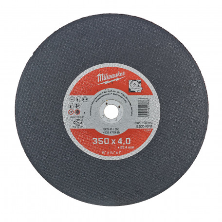 Диск отрезной по металлу MILWAUKEE, SCS 41/350х4 PRO+, Ø350мм
