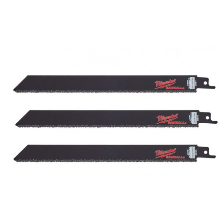 Полотно для сабельных пил Carbide Grit MILWAUKEE, 230мм, (3шт) (чугун, фиберглас) (48471430)