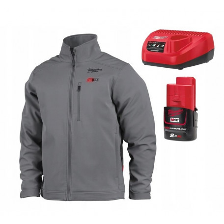 Куртка з підігрівом MILWAUKEE M12 HJGREY5-201, сіра, розмір XXL (4932492956)