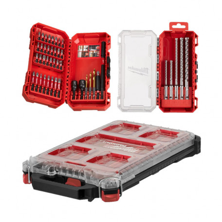 Набор бит MILWAUKEE ShW и буров SDS-PLUS MX4 в органайзере MILWAUKEE PACKOUT (4932498297/4932492004/4932471065) (4932499761)