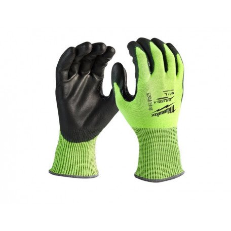 Перчатки Hi-Vis сигнальные MILWAUKEE, с сопротивлением порезам 4/D уровня, размер 10/XL
