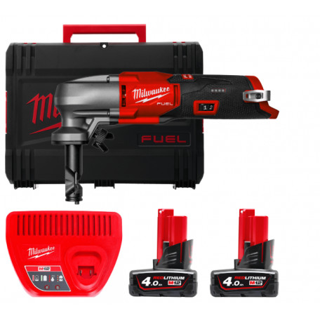 Ножницы по металлу аккумуляторные бесщёточный MILWAUKEE M12 FNB16-402X (ЗУ+2акк.Х4Ач+HDкейс)