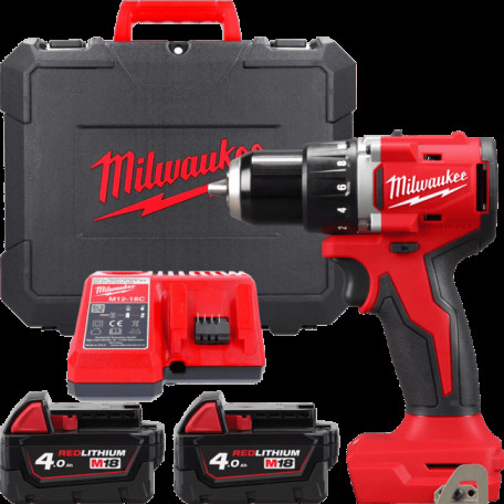 Дрель-шуруповёрт аккумуляторная бесщёточная MILWAUKEE M18 BLDDRC-402С (60Нм) (ЗУ+2акк.Х4Ач+кейс)