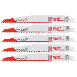 Полотно для сабельных пил MILWAUKEE AX FANG TIP, 230х5,0мм, (5шт), (дерево с гвоздями) (48475026)