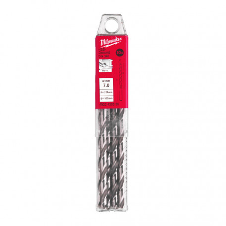 Сверло по металлу MILWAUKEE HSS-G, DIN340, Ø7,0x157х102мм, удлиненное, (10 шт.) (4932430338)