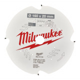 Диск пильный по фиброцементу PFTE MILWAUKEE, Ø160х20х2,2мм, 4 зуб.