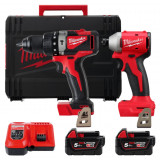 Набор из 2х инструментов аккумуляторных бесщеточных MILWAUKEE M18 BLPP2A3-502X (BLPD2,BLIDR.ЗУ+2а)