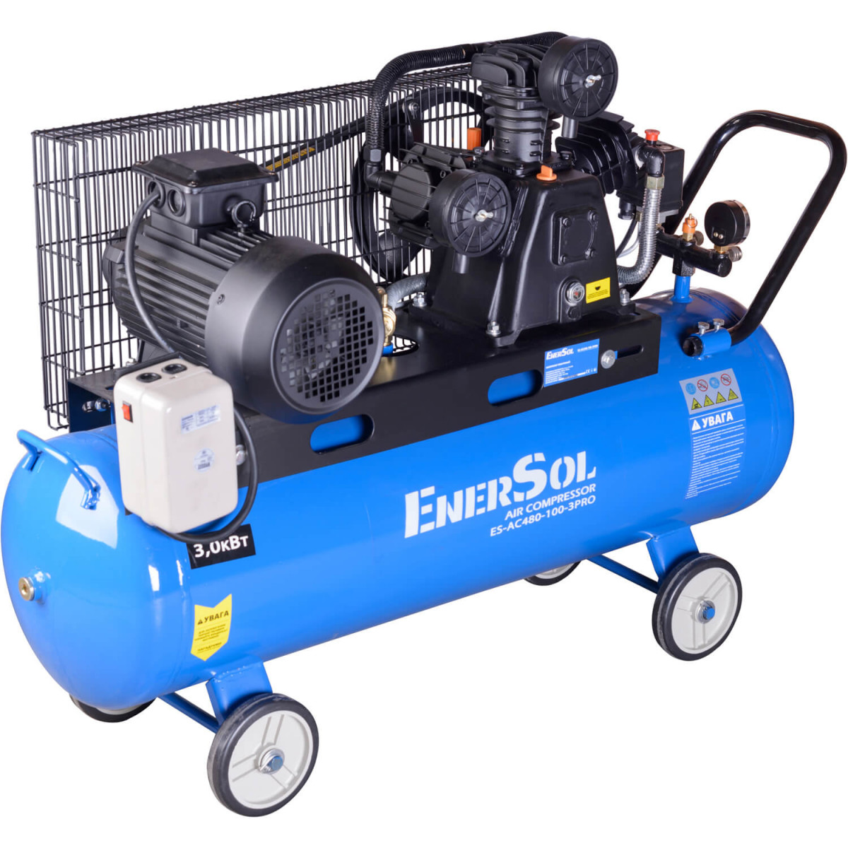 Компрессор воздушный EnerSol 100л, 12.5бар, 480л/мин (ES-AC480-100-3PRO) Компрессор воздушный EnerSol 100л, 12.5бар, 480л/мин (ES-AC480-100-3PRO)