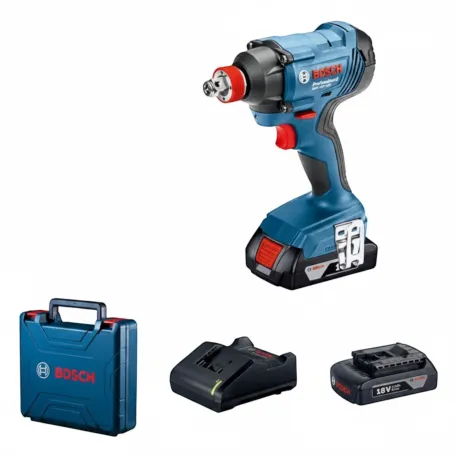 Гайковерт ударный аккумуляторный Bosch GDX 180-LI, 18 В, 180 Н·м, 2×2,0 Ач (06019G5223)