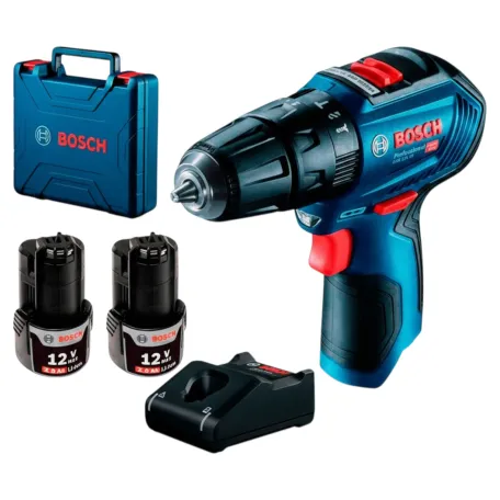 Дриль-шурупокрут ударний акумуляторний Bosch GSB 12V-30, 30 Н·м, 2×2,0 Аг (06019G9100)