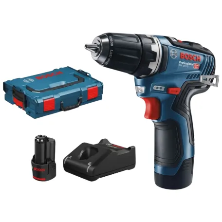 Дриль-шурупокрут акумуляторний Bosch GSR 12V-35 (L-BOXX), 35 Н·м, 2×3,0 Аг (06019H8002)