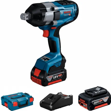 Гайковерт ударный аккумуляторный Bosch GDS 18V-1050 H, 1050 Н·м, 2×5,0 Ач (06019J8522)