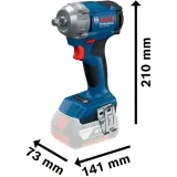 Гайковерт ударный аккумуляторный Bosch GDS 18V-350, без АКБ и ЗУ, 350 Н·м (06019M5020)