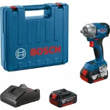 Гайковерт ударный аккумуляторный Bosch GDS 18V-350 в кейсе, с АКБ и ЗУ, 350 Н·м, 2×4,0 Ач (06019M5021)