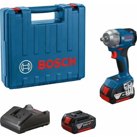 Гайковерт ударный аккумуляторный Bosch GDS 18V-350 в кейсе, с АКБ и ЗУ, 350 Н·м, 2×4,0 Ач (06019M5021)