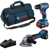 Комбо-набор Bosch GSR 18V-45 + GWS 18V-8, 2× GBA 4,0 Ач, GAL 18V-40, M-BAG (0615A5007N)