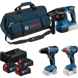 Комбо-набор Bosch GSR 18V-65 + GDX 18V-285 + GBH 18V-22, 3× GBA 5,0 Ач, GAL 12V-18V-80, M-BAG (0615A50093)